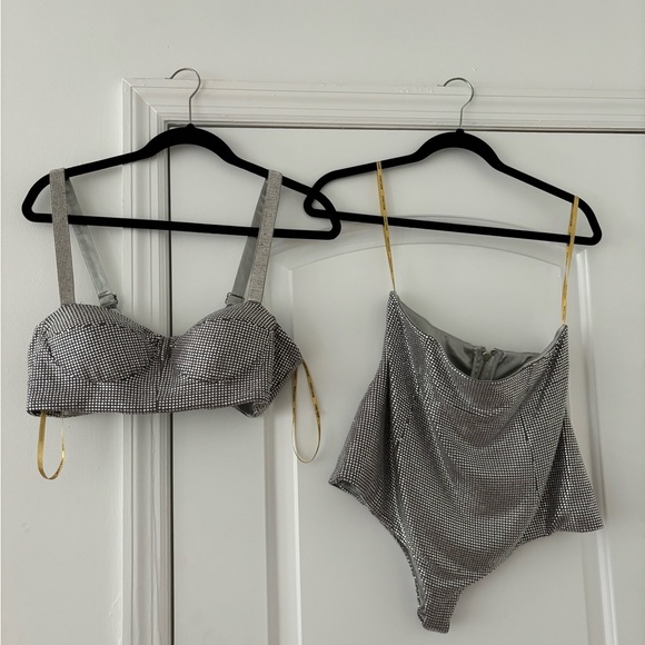 Bronx & Banco Zizi Bra & Undies in Silver Medium